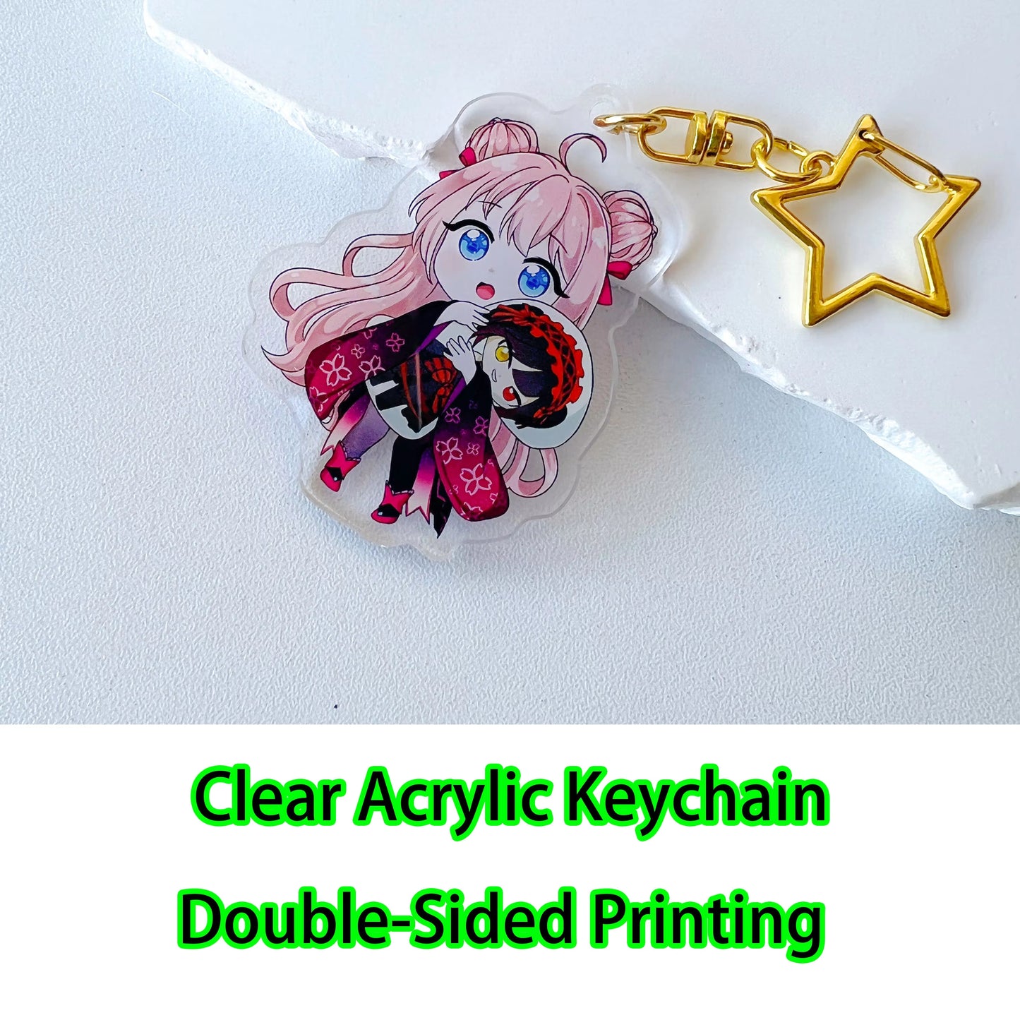 Custom Logo Acrylic Keychain Cat Dog ID Charm Print Holographic Personal Photo Pet Souvenir Birthday Gift Tag Name Key Chain