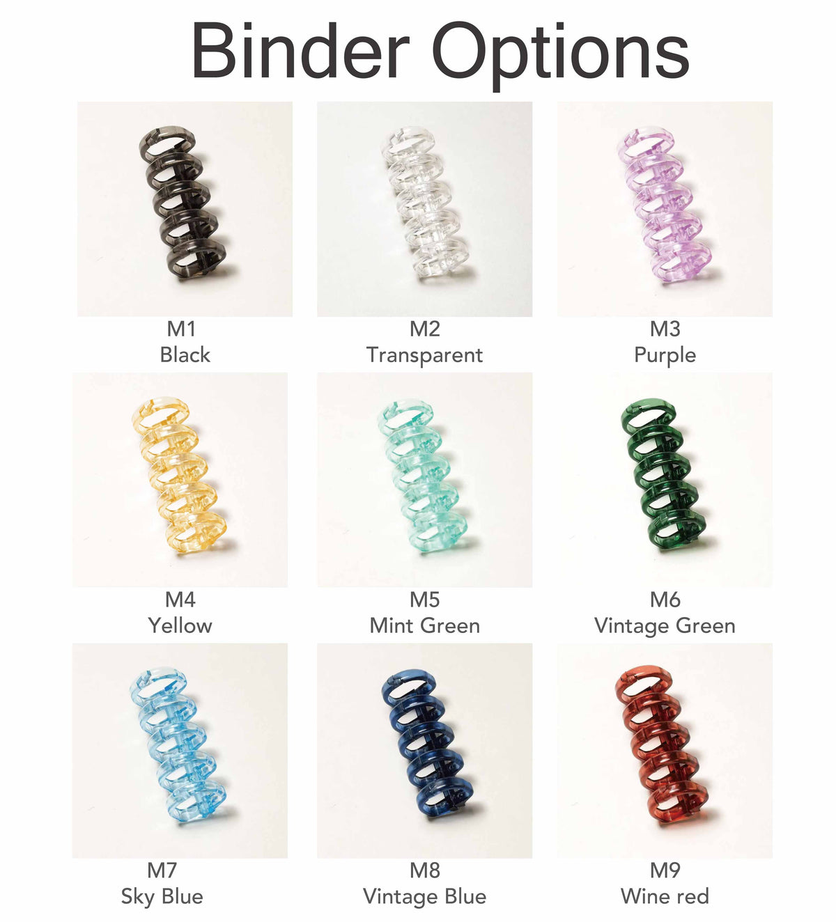 Assorted transparent binder rings hardware for custom mini acrylic charm