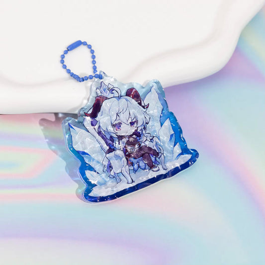 Personalized water ripple acrylic keychain with clear acrylic material and custom artwork