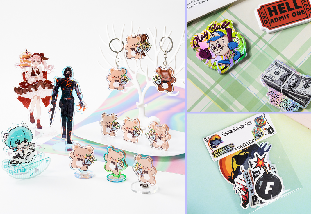 Custom acrylic standees with personalized designs and premium display effects