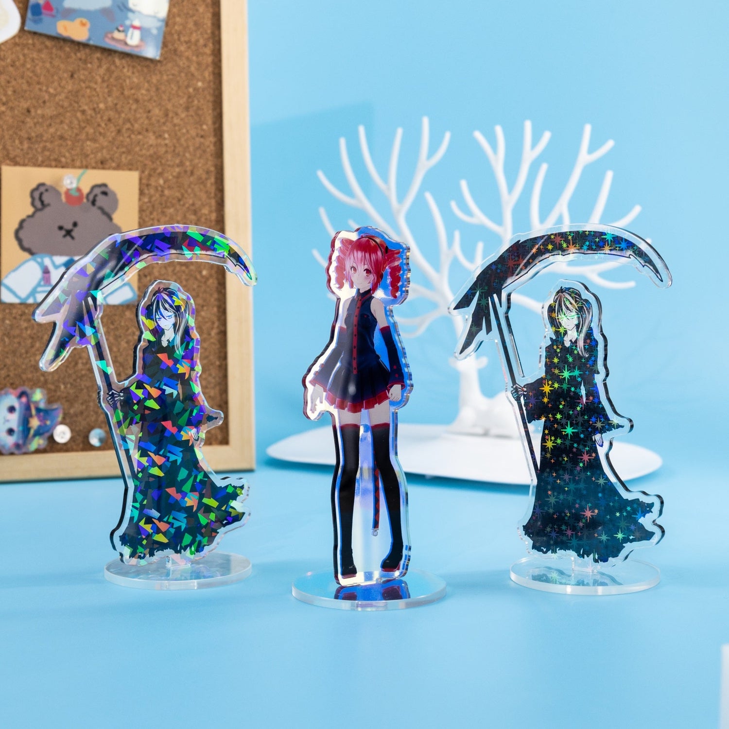 Personalized acrylic display stand with custom artwork for brands and creators