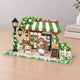Custom multi-layer clear acrylic standee, anime girl flower shop scene with cat, diorama tabletop display decor