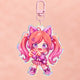 Kawaii anime girl hologram keychain with cat headphones
