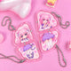 Anime girl 4‑piece heart split magnet keychain, custom present idea