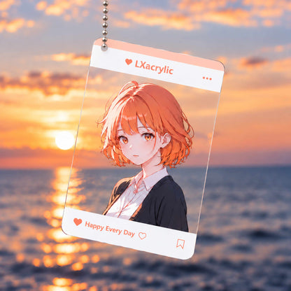 Custom photo print PVC bag charm, creative present idea