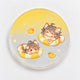 Custom gradient translucent acrylic coasters featuring a cute cartoon fox design, suitable for various types of drinkware