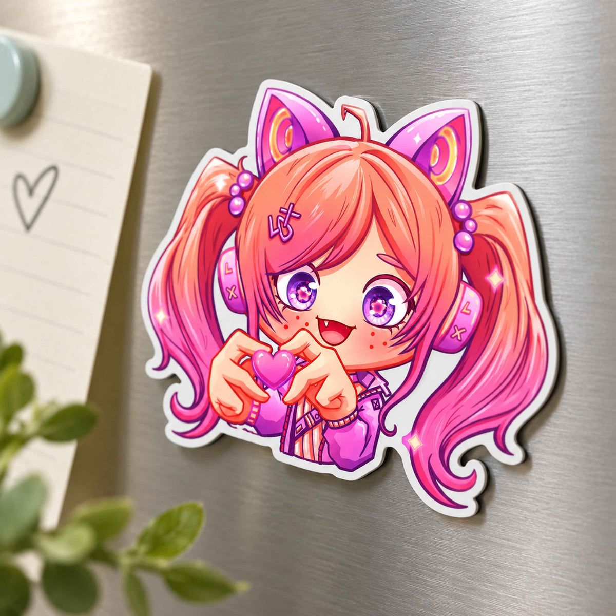 Ultra-thin opaque custom fridge magnet, 2D anime girl magnetic sticker, fridge decorative gift
