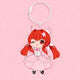 Cute chibi-style anime girl with cat ears—acrylic keychain featuring double-sided printing and a white steel wire loop; custom designs available.