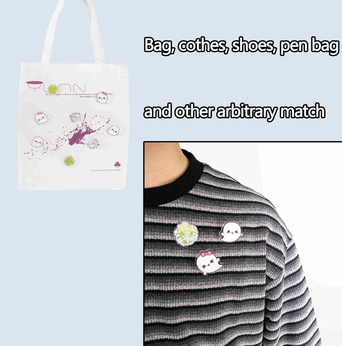 Cute cartoon acrylic pin brooch, decorative pins for bag, clothes, shoes and pencil case