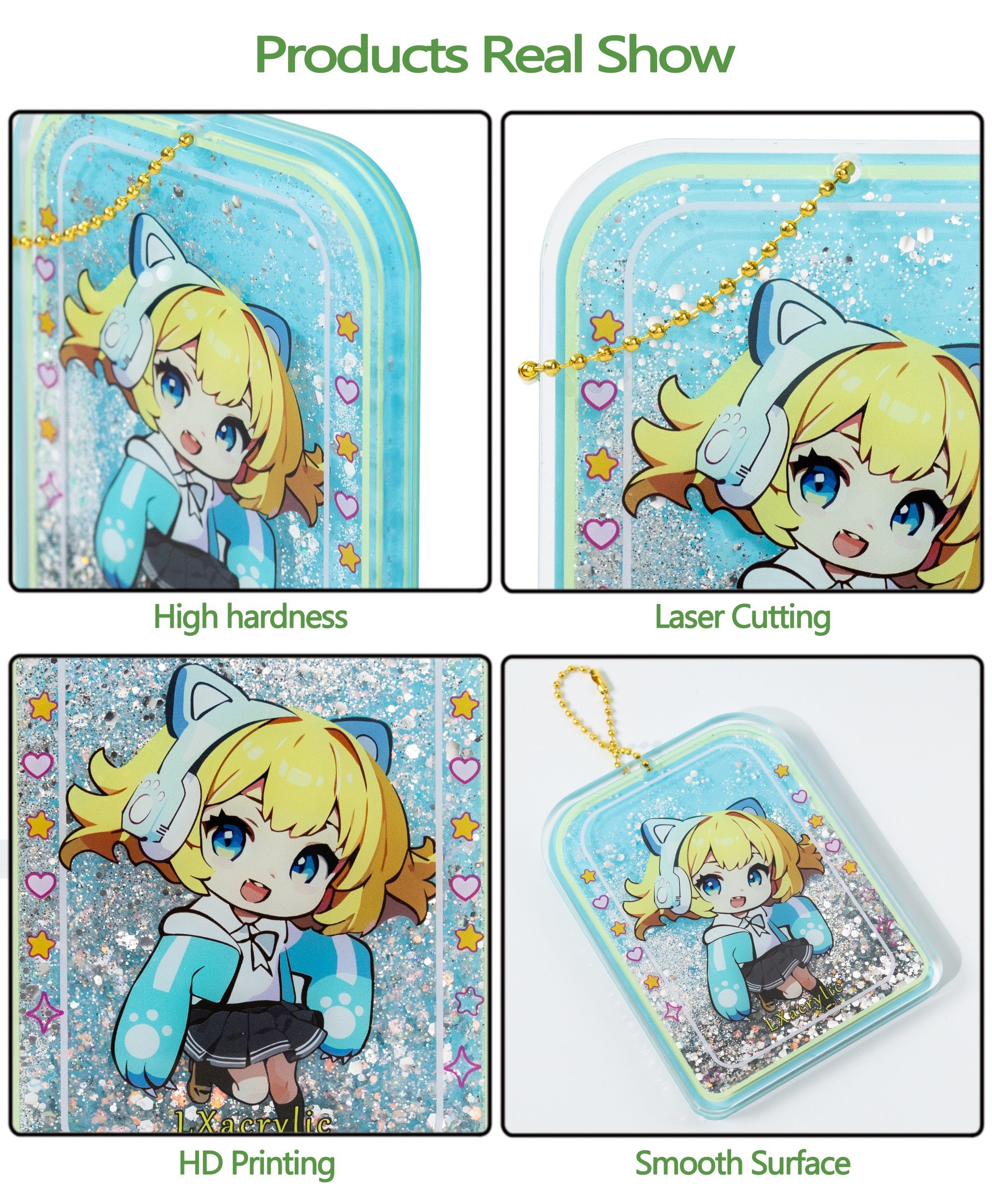 Custom Quicksand Keychain - Free Design Renderings & Samples, Low