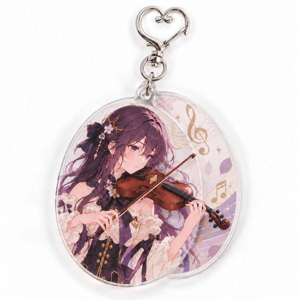 Custom oval double-layer acrylic keychain gift
