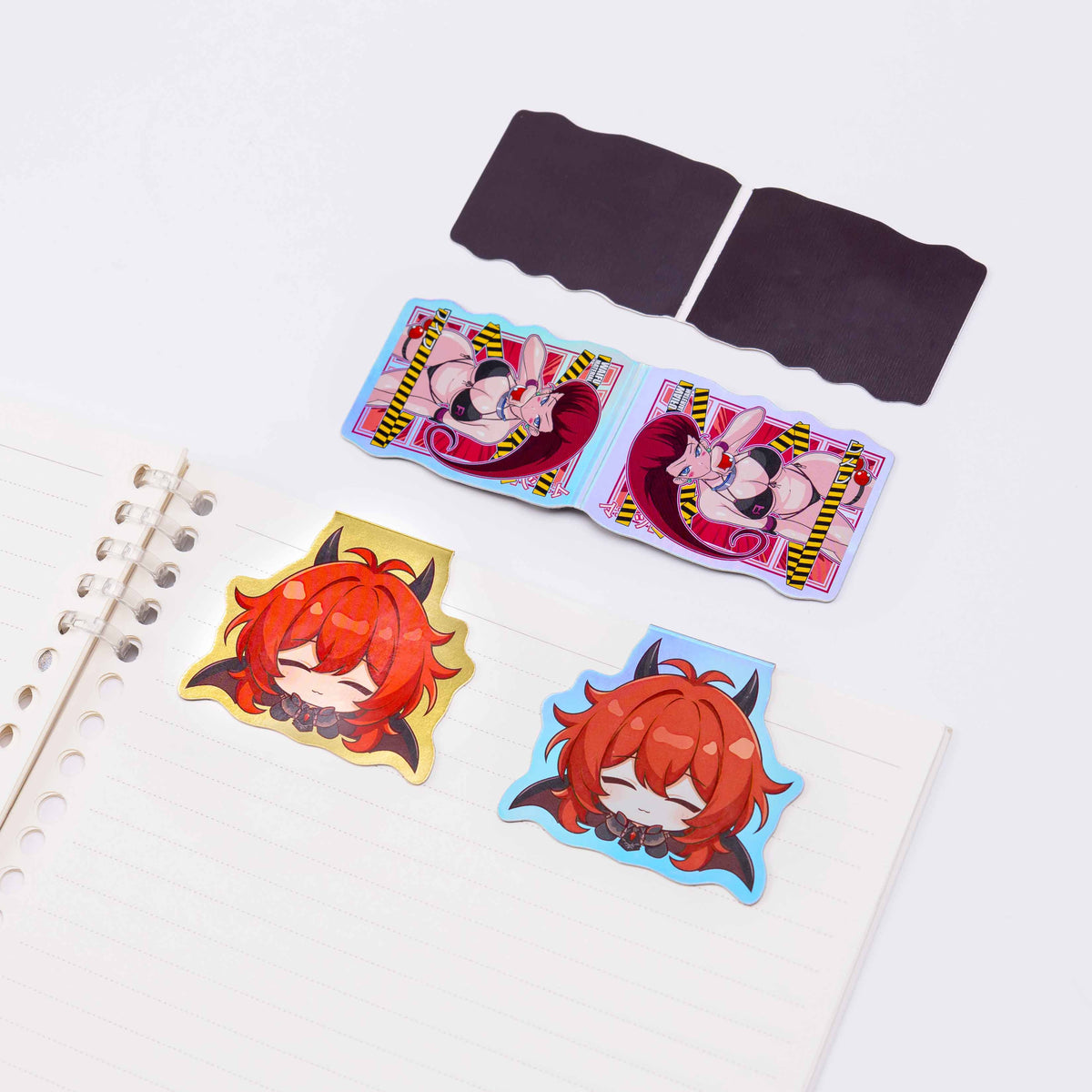 Custom printed anime magnetic bookmarks, foldable die-cut magnet book markers