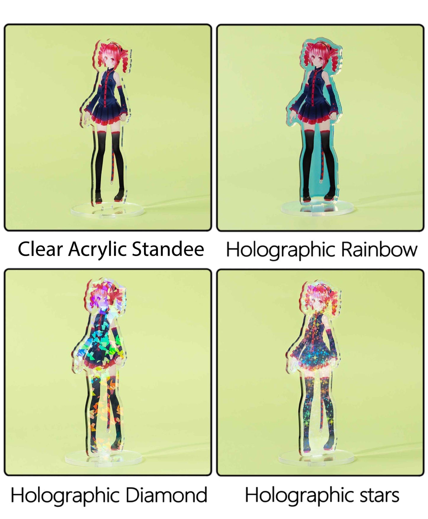 with vibrant printing and clear acrylic material