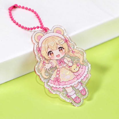 Custom printed heart hologram acrylic keychain, creative present idea