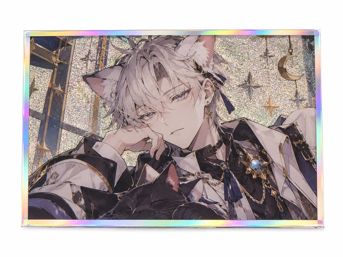 Custom acrylic shikishi, anime cat ear boy art board