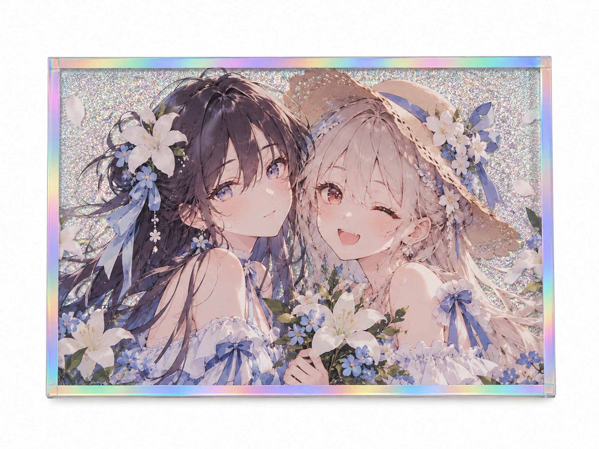 Custom acrylic shikishi, two anime girls art board