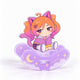 Cat ear chibi anime girl custom acrylic wobble standee, moon star purple base, rocking desk ornament, personalized gift