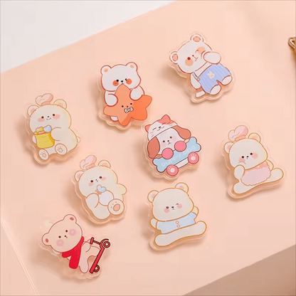 Acrylic brooch manufacturer with custom shapes colors and printing options 