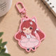 Solid pink border chibi cat girl acrylic keychain scene photo