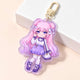 Transparent glitter acrylic keychain; personalized custom cartoon-print keychain gift.