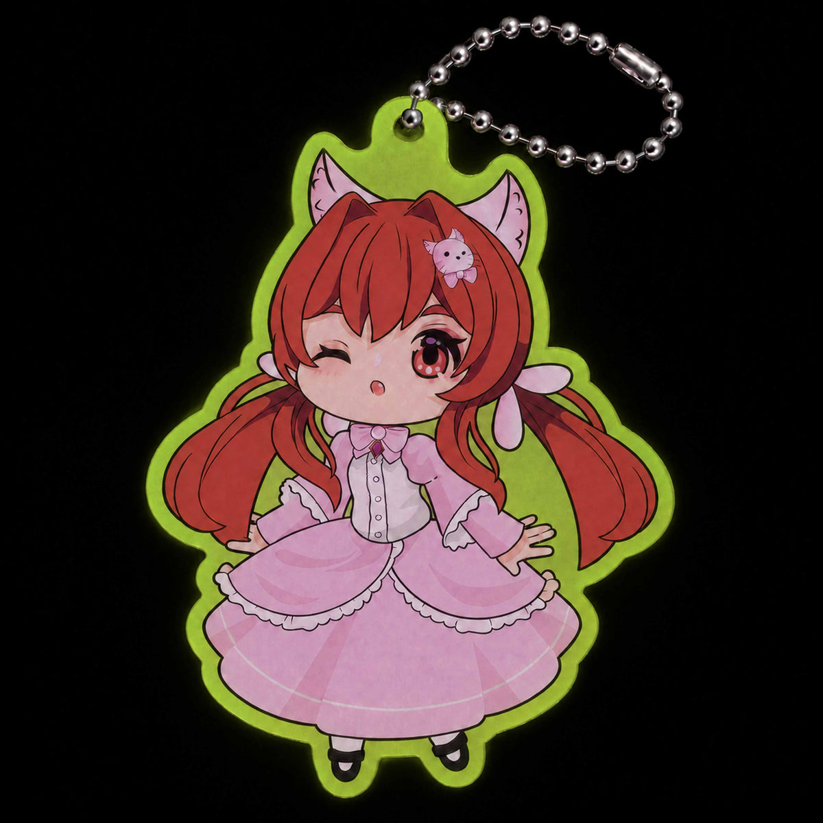 Luminous chibi anime girl acrylic key charm, cute decor to hang on bags