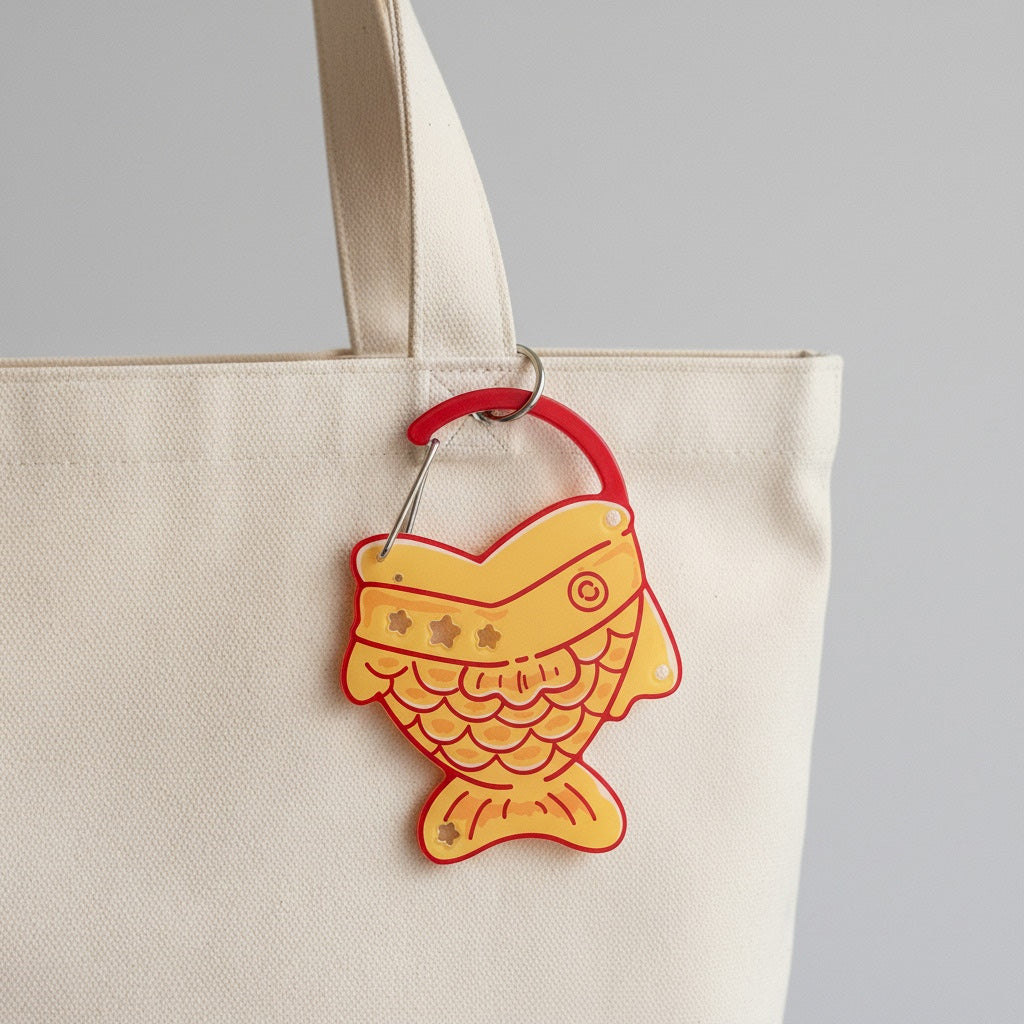 Custom-acrylic-carabiner_-cartoon-design_perfect-for-pairing-with-a-white-bag