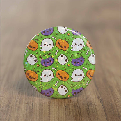 Customized Halloween-themed round anime badges 