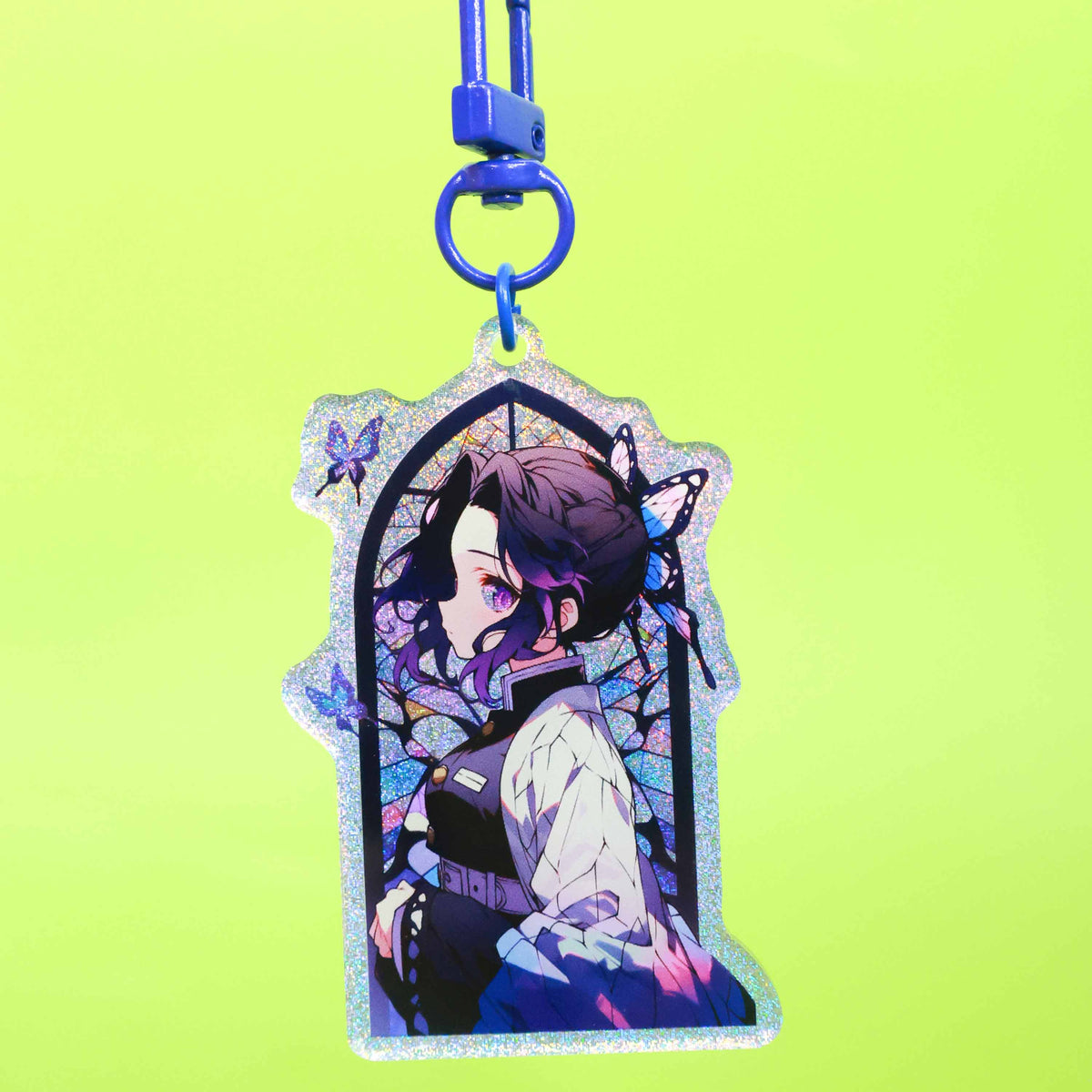 Custom Glitter-Border Anime Character Keychain (Perfect for Backpack Decoration)