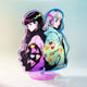 Semi transparent custom acrylic stand, double anime character acrylic standee, personalized table decor for fan merchandise