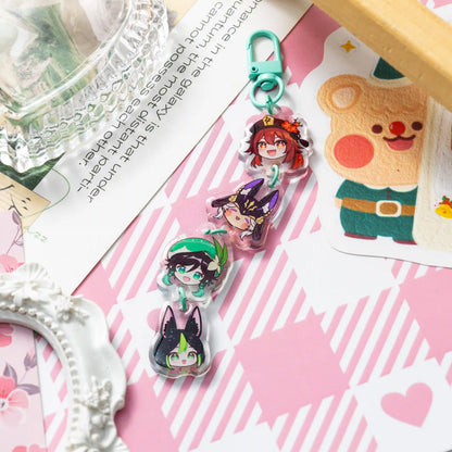 Anime Q-version Acrylic Link Keychain