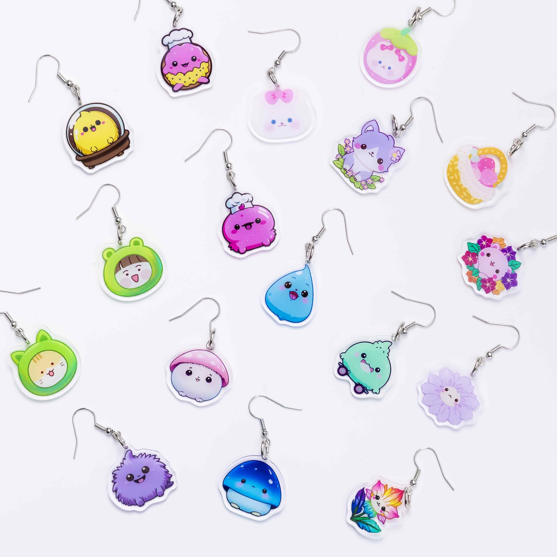 Wholesale acrylic earrings production with custom printing and special effects
