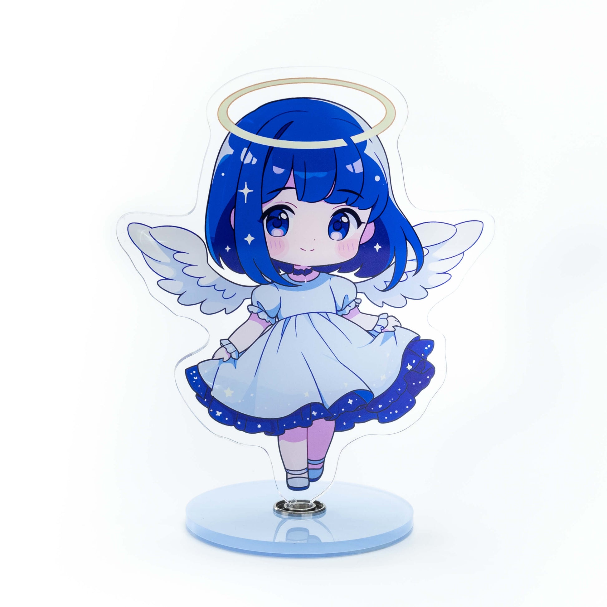 Custom Rotating Acrylic Standee – Chibi Anime Angel Girl Desktop Ornament