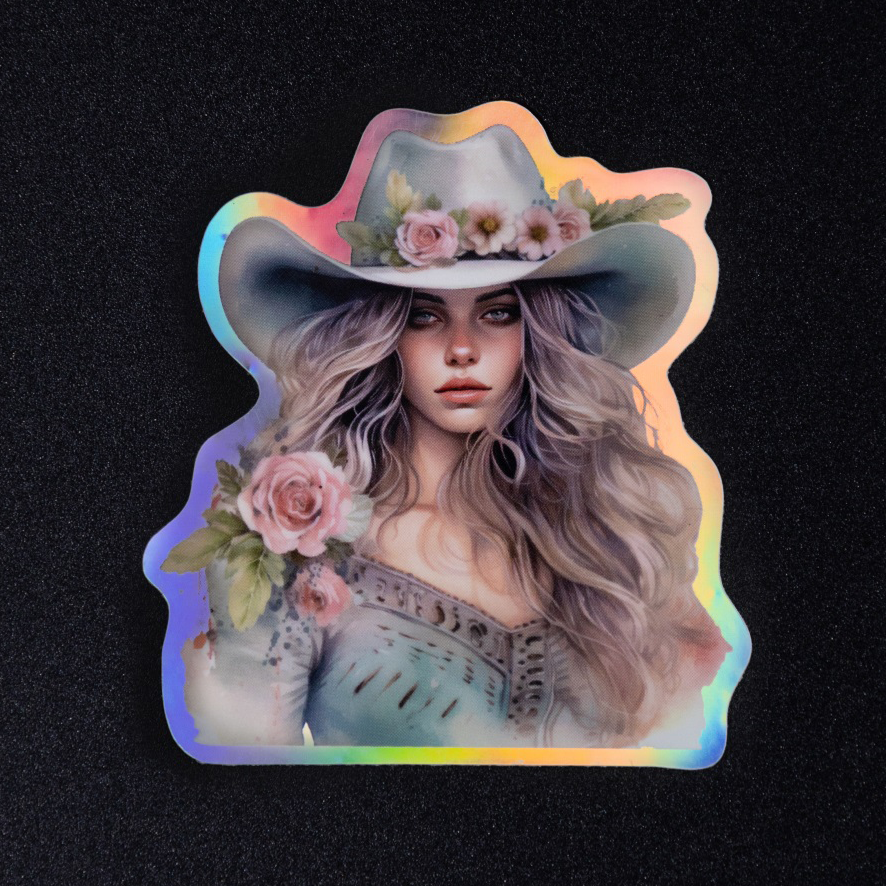 Custom holographic vinyl sticker manufacturer with shattered glass effect