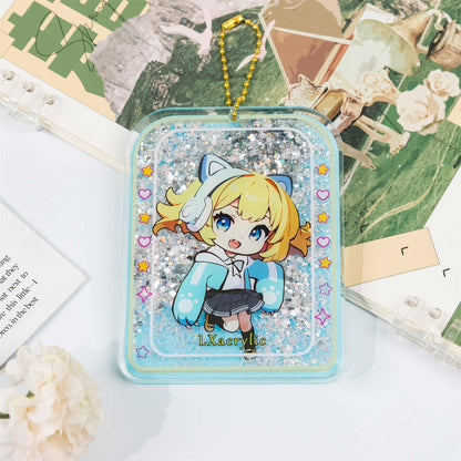 Custom quicksand acrylic keychain with liquid moving effect and personalized design