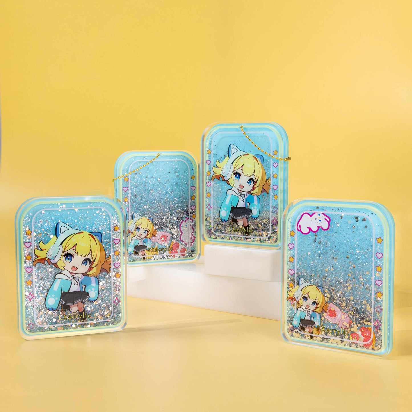 Unique liquid effect acrylic keychain with personalized design options