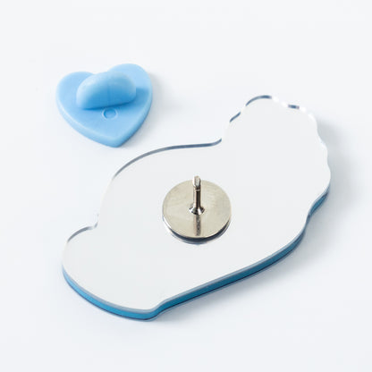Custom mirror acrylic brooch