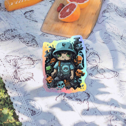 Die_cut_anime_cartoon_vinyl_sticker_with_holographic_rainbow_border_waterproof_custom_decorative_sticker_outdoor_display_shot