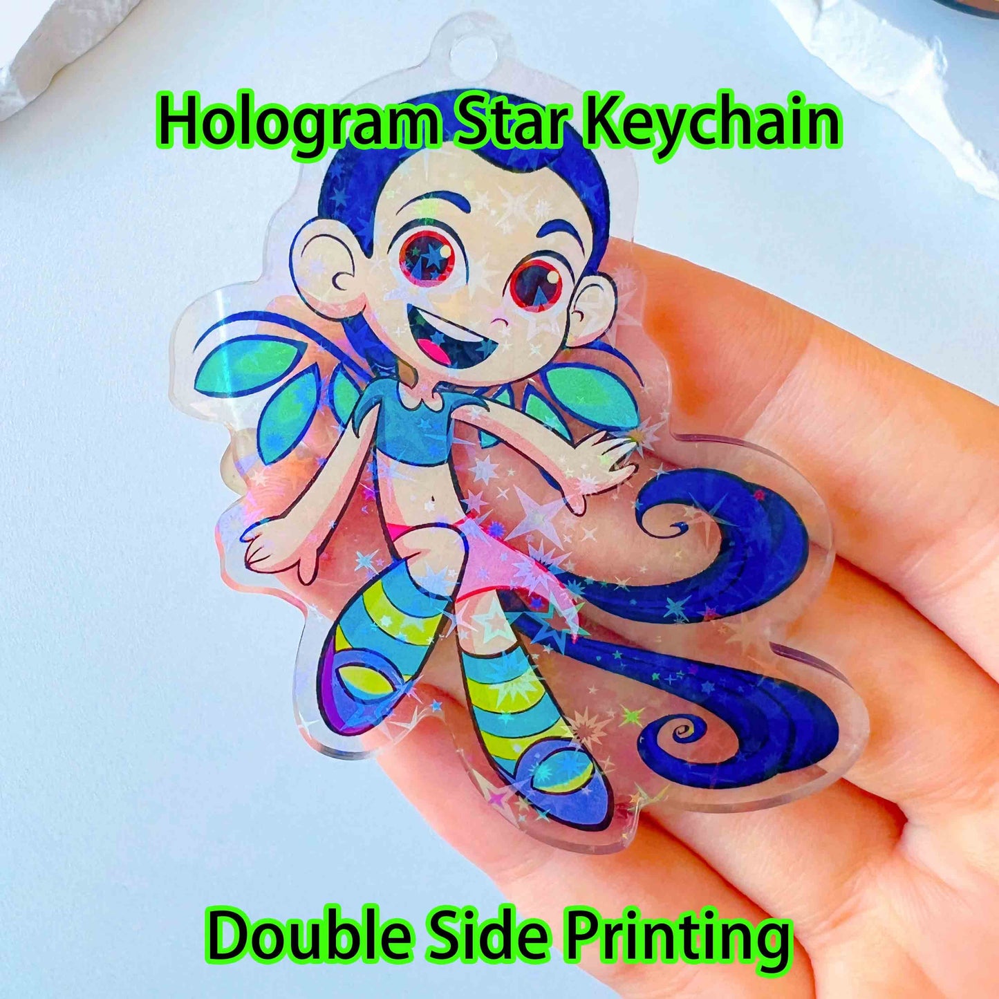 Hologram-Star-Keychain-Double-Side-Printing