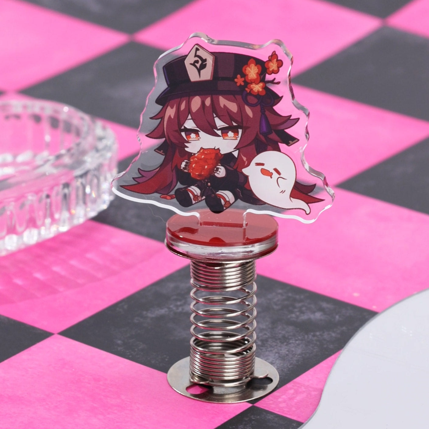Custom Anime Spring Shake Acrylic Standee, character swing bouncing acrylic figure, custom printed desk car decorative ornament