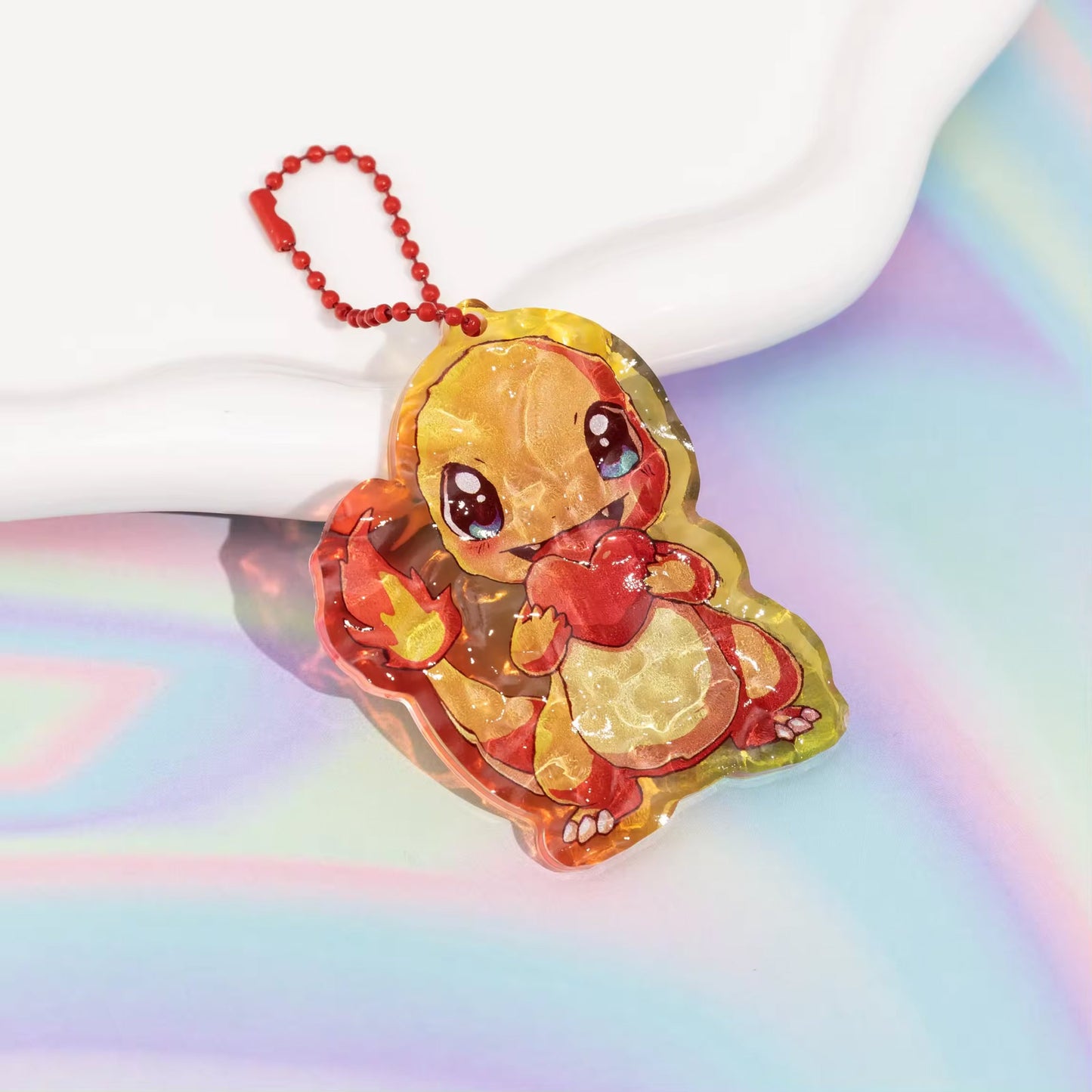 Custom acrylic keychain manufacturer with water ripple effect and unique shape design