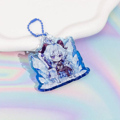 Personalized water ripple acrylic keychain with clear acrylic material and custom artwork