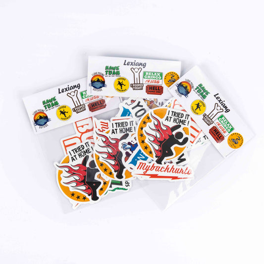 Custom die cut vinyl sticker pack, assorted funny graffiti stickers packed in printed opp bag, waterproof decorative sticker bundles.