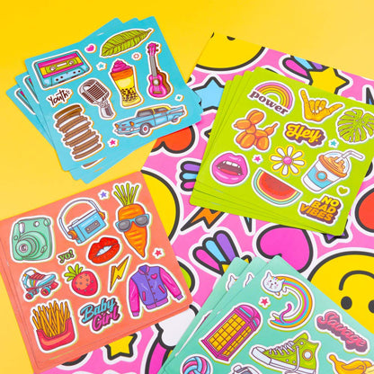 Custom sticker sheet with multiple designs and high quality adhesive material