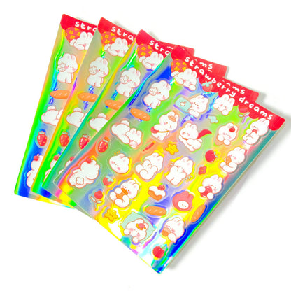 Custom waterproof vinyl sticker sheet with cute designs and kiss cut layout