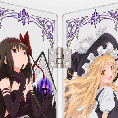 Acrylic standee hinge close up, anime character foldable table decor